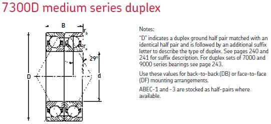 MRC7315-D角接觸球軸承圖紙