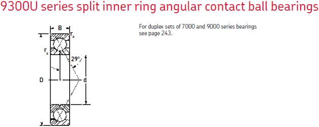 MRC9313-U角接觸球軸承圖紙